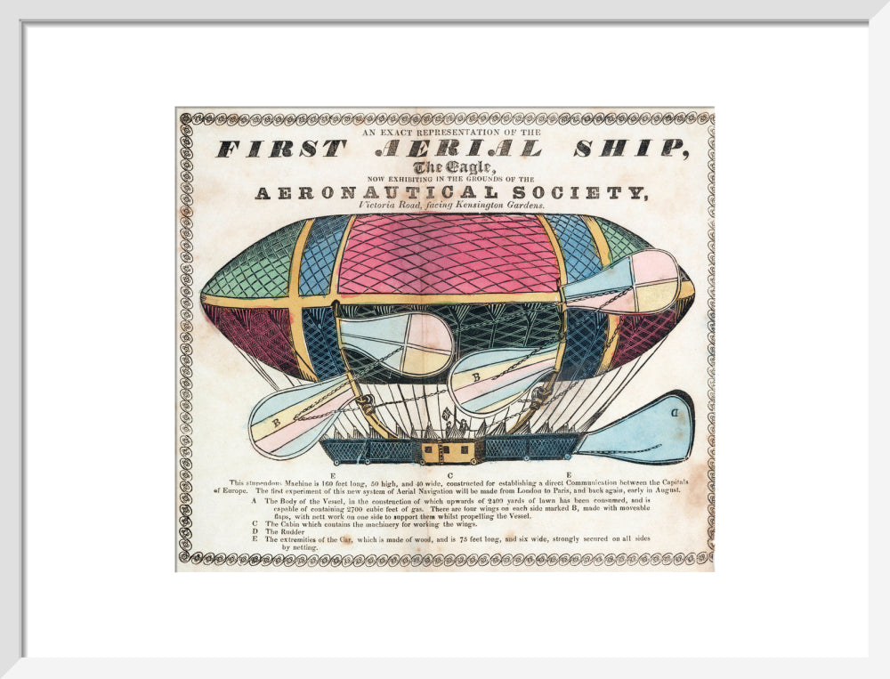 The 'Eagle', the 'First Aerial Ship', 1834. art print medium white Art Print - Science Museum Shop