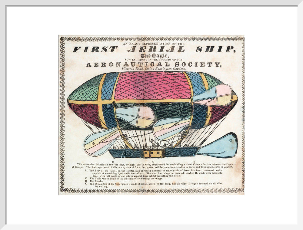 The 'Eagle', the 'First Aerial Ship', 1834. art print large white Art Print - Science Museum Shop