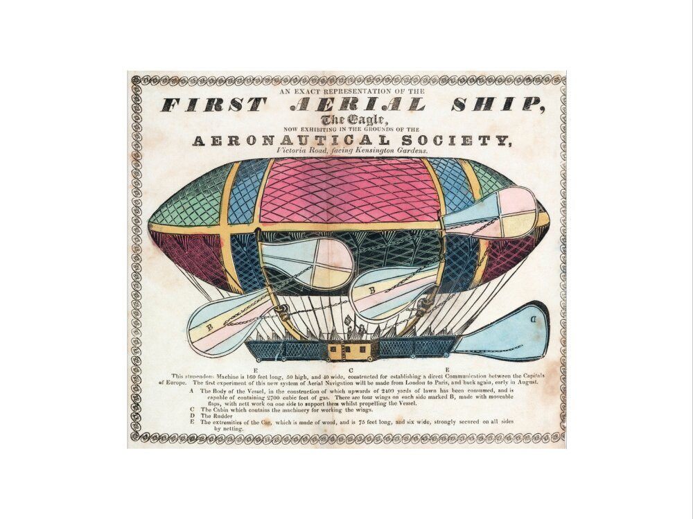 The 'Eagle', the 'First Aerial Ship', 1834. art print extra large none Art Print - Science Museum Shop