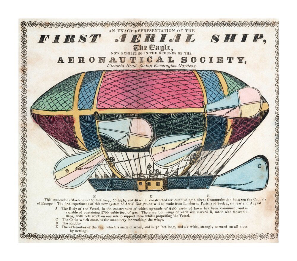 The 'Eagle', the 'First Aerial Ship', 1834. unstretched canvas extra large none Art Print - Science Museum Shop