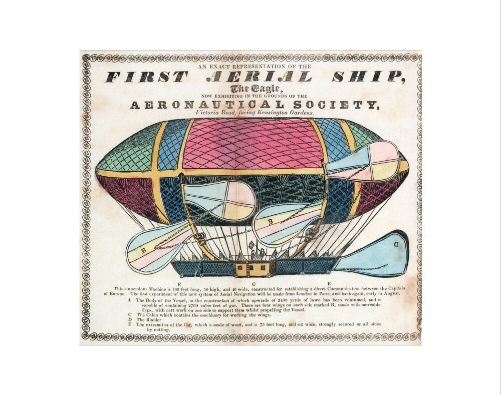 The 'Eagle', the 'First Aerial Ship', 1834. art print extra small none Art Print - Science Museum Shop