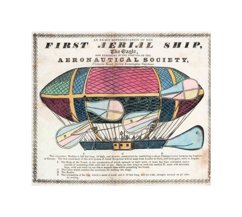 The 'Eagle', the 'First Aerial Ship', 1834. unstretched canvas small none Art Print - Science Museum Shop