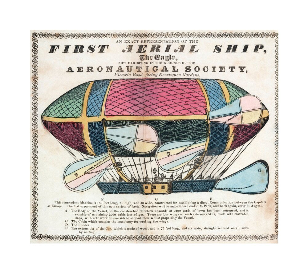 The 'Eagle', the 'First Aerial Ship', 1834. unstretched canvas medium none Art Print - Science Museum Shop