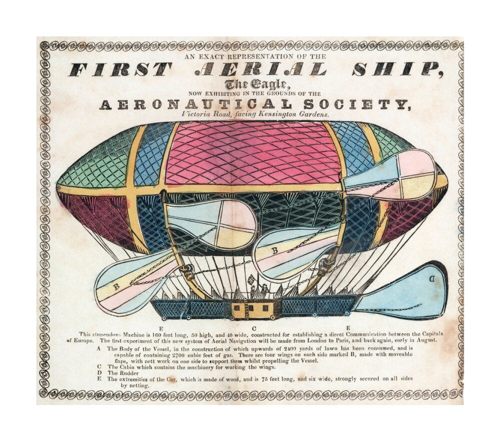 The 'Eagle', the 'First Aerial Ship', 1834. unstretched canvas large none Art Print - Science Museum Shop