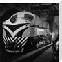 Finished diesel loco for export in main assembly hall, Darlington, 1959. stretched canvas medium none Art Print - Science Museum Shop