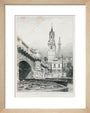 Old London Bridge, St Magnus the Martyr and the Monument, London, 1831. art print extra small natural Art Print - Science Museum Shop