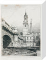 Old London Bridge, St Magnus the Martyr and the Monument, London, 1831. stretched canvas small none Art Print - Science Museum Shop