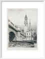 Old London Bridge, St Magnus the Martyr and the Monument, London, 1831. art print medium white Art Print - Science Museum Shop
