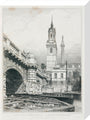 Old London Bridge, St Magnus the Martyr and the Monument, London, 1831. stretched canvas medium none Art Print - Science Museum Shop