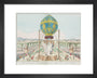 Captive balloon ascent, Paris, 17 October 1783. art print extra small black Art Print - Science Museum Shop