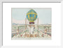 Captive balloon ascent, Paris, 17 October 1783. art print small white Art Print - Science Museum Shop