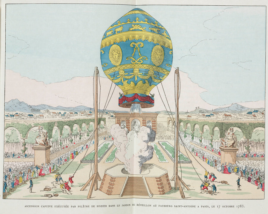 Captive balloon ascent, Paris, 17 October 1783. Art Print - Science Museum Shop