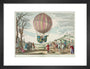 Balloon ascent by Charles, Prairie de Nesles, France, 1 December 1783. art print small black Art Print - Science Museum Shop