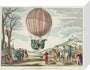 Balloon ascent by Charles, Prairie de Nesles, France, 1 December 1783. stretched canvas small none Art Print - Science Museum Shop