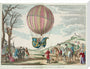 Balloon ascent by Charles, Prairie de Nesles, France, 1 December 1783. stretched canvas large none Art Print - Science Museum Shop