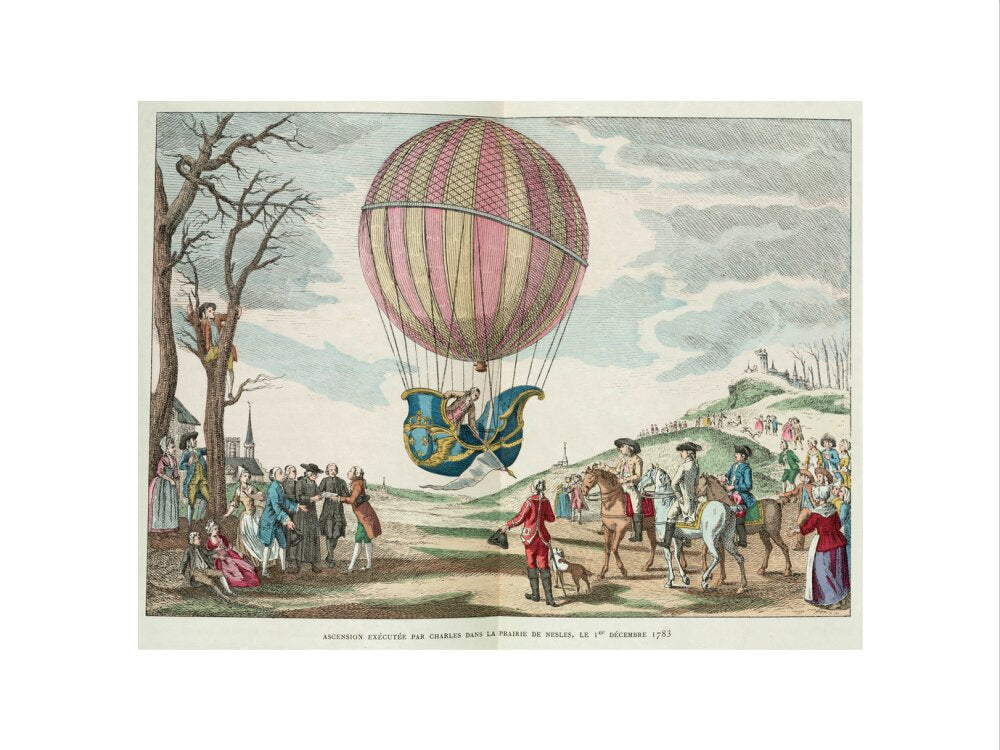 Balloon ascent by Charles, Prairie de Nesles, France, 1 December 1783. art print medium none Art Print - Science Museum Shop