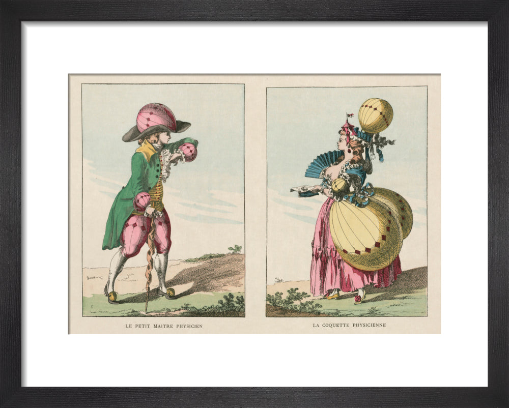 Balloon-inspired costumes, late 18th century. art print extra small black Art Print - Science Museum Shop
