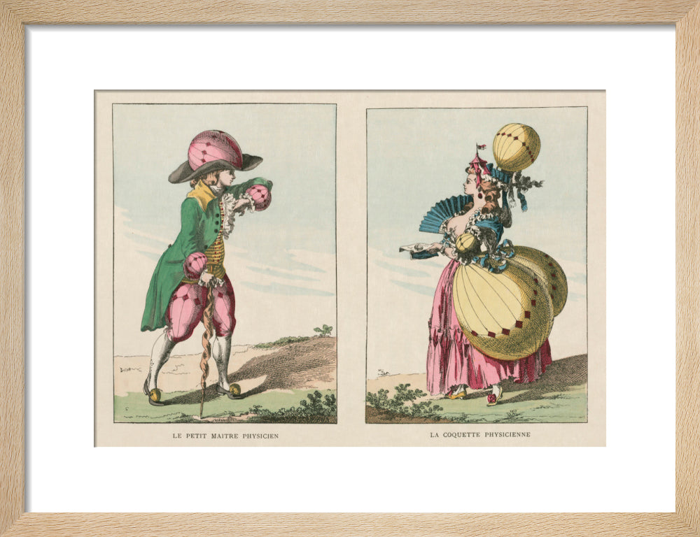 Balloon-inspired costumes, late 18th century. art print small natural Art Print - Science Museum Shop