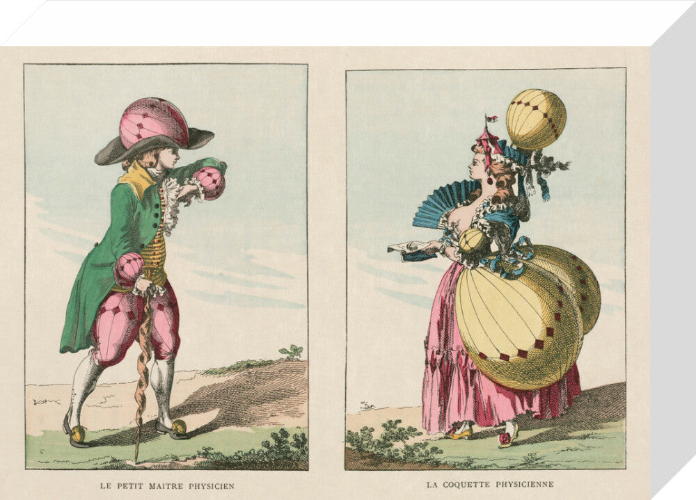 Balloon-inspired costumes, late 18th century. stretched canvas small none Art Print - Science Museum Shop