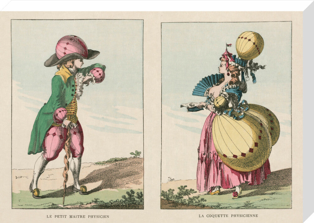 Balloon-inspired costumes, late 18th century. stretched canvas large none Art Print - Science Museum Shop