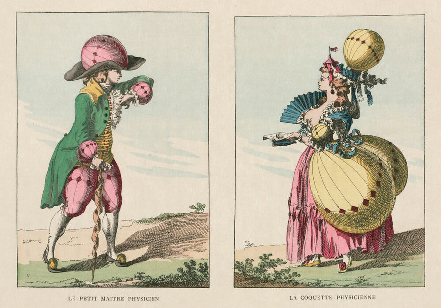 Balloon-inspired costumes, late 18th century. Art Print - Science Museum Shop