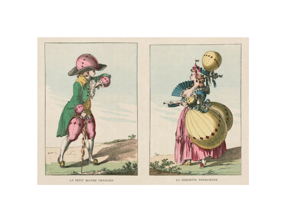 Balloon-inspired costumes, late 18th century. unstretched canvas small none Art Print - Science Museum Shop