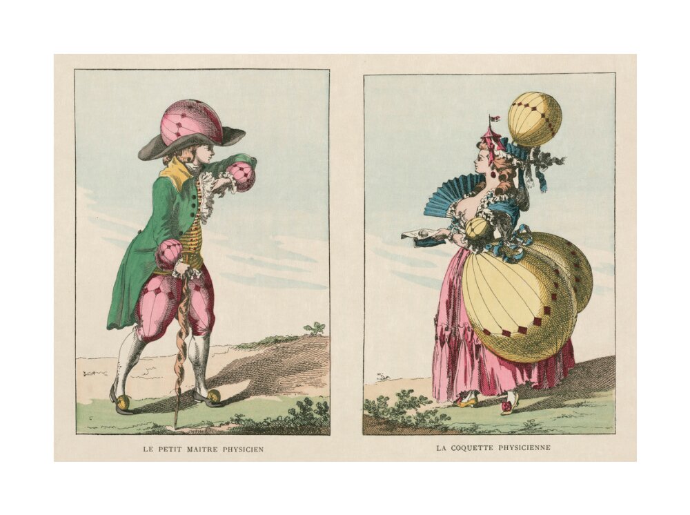 Balloon-inspired costumes, late 18th century. unstretched canvas large none Art Print - Science Museum Shop