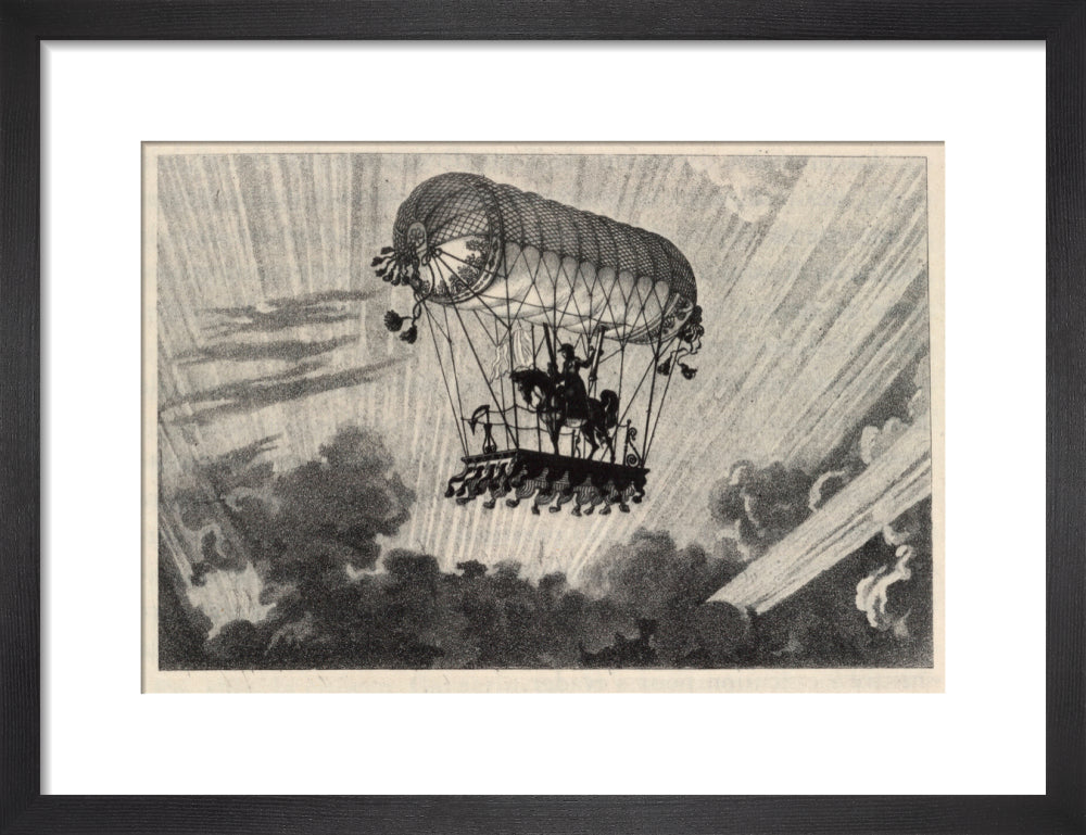 Testu Brisy's equestrian ascension, 1798. art print small black Art Print - Science Museum Shop