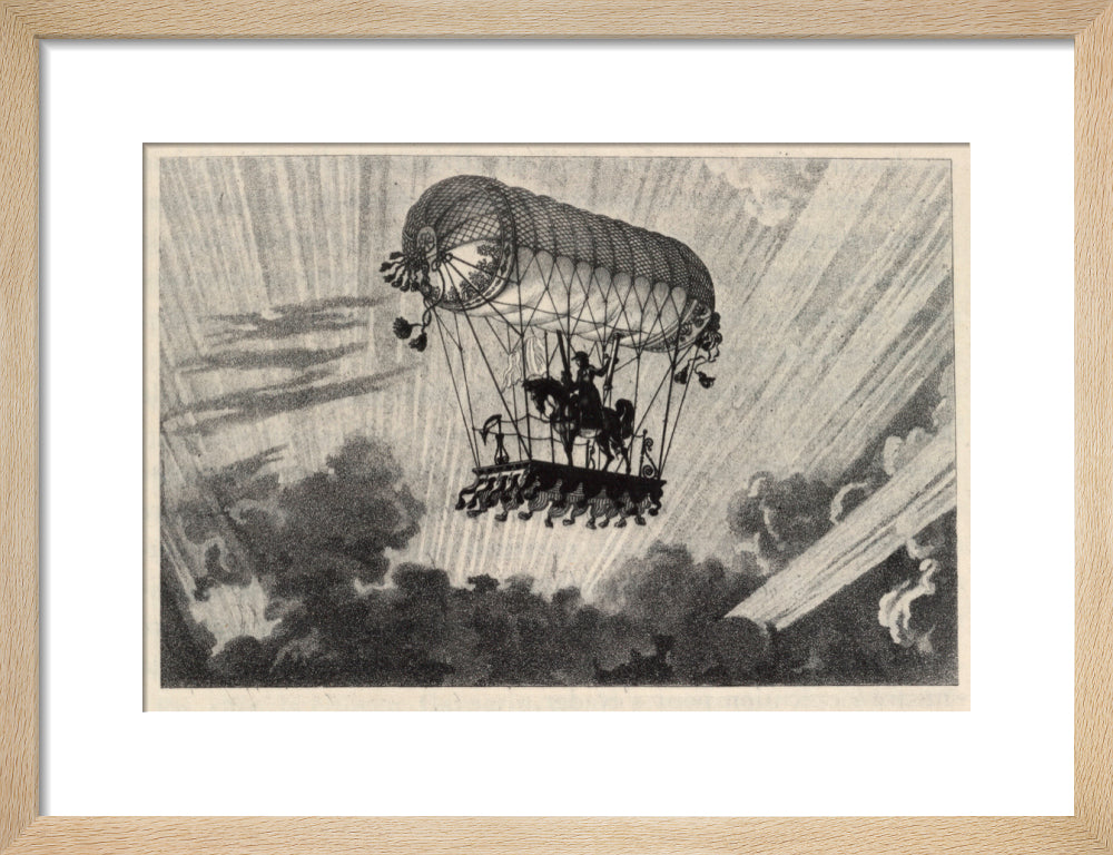 Testu Brisy's equestrian ascension, 1798. art print small natural Art Print - Science Museum Shop