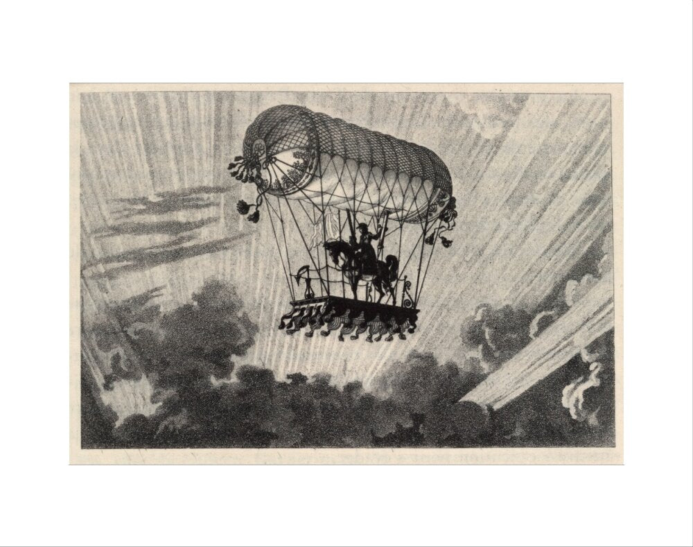 Testu Brisy's equestrian ascension, 1798. art print extra small none Art Print - Science Museum Shop