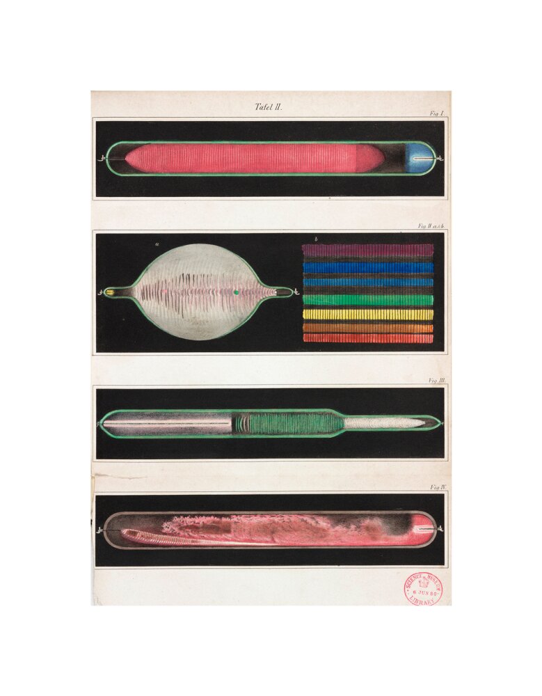 Glowing Geissler tubes, 1858. unstretched canvas small none Art Print - Science Museum Shop