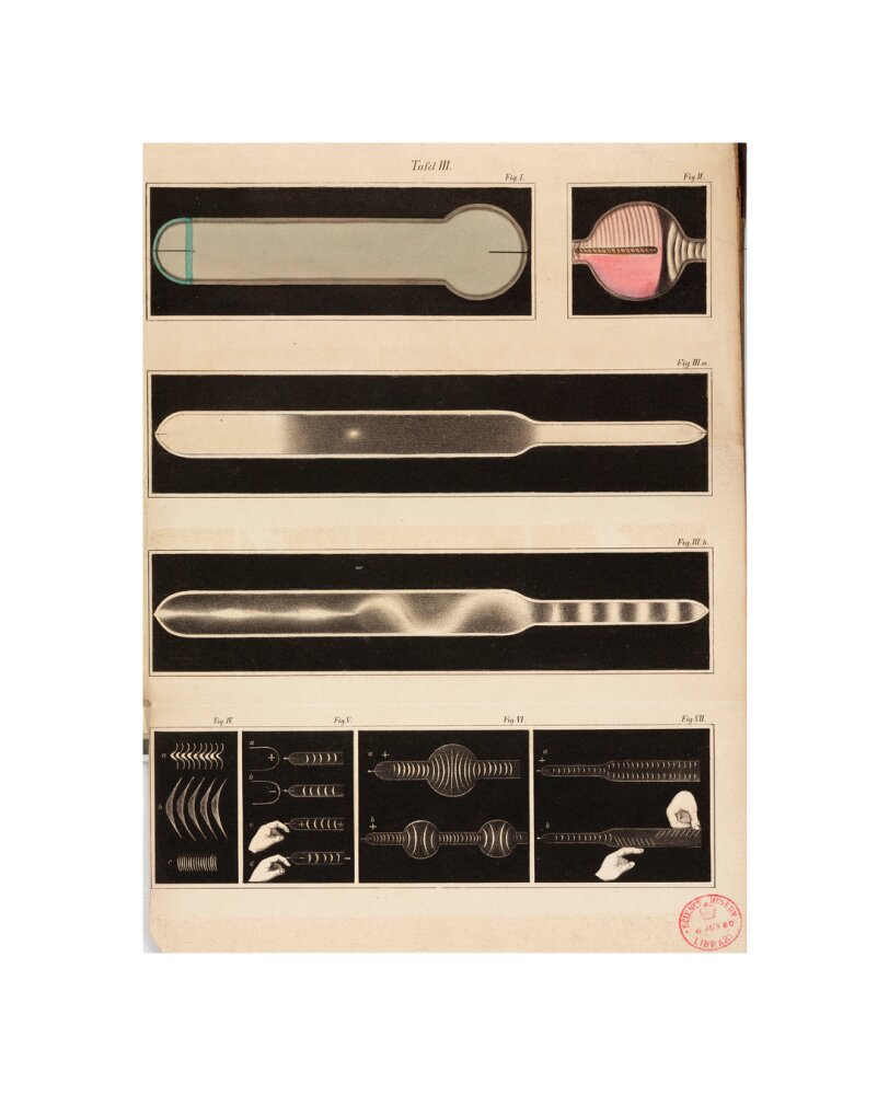 Glowing Geissler tubes, 1858. unstretched canvas small none Art Print - Science Museum Shop