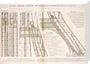 Diagram of the Eiffel Tower showing the lifts, c 1887. stretched canvas medium none Art Print - Science Museum Shop