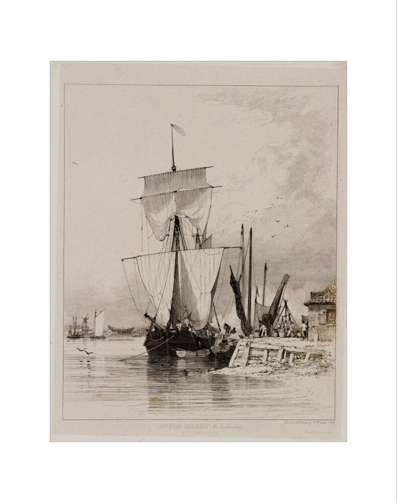 Dutch galliot unloading, Great Yarmouth, 1828. art print extra small none Art Print - Science Museum Shop