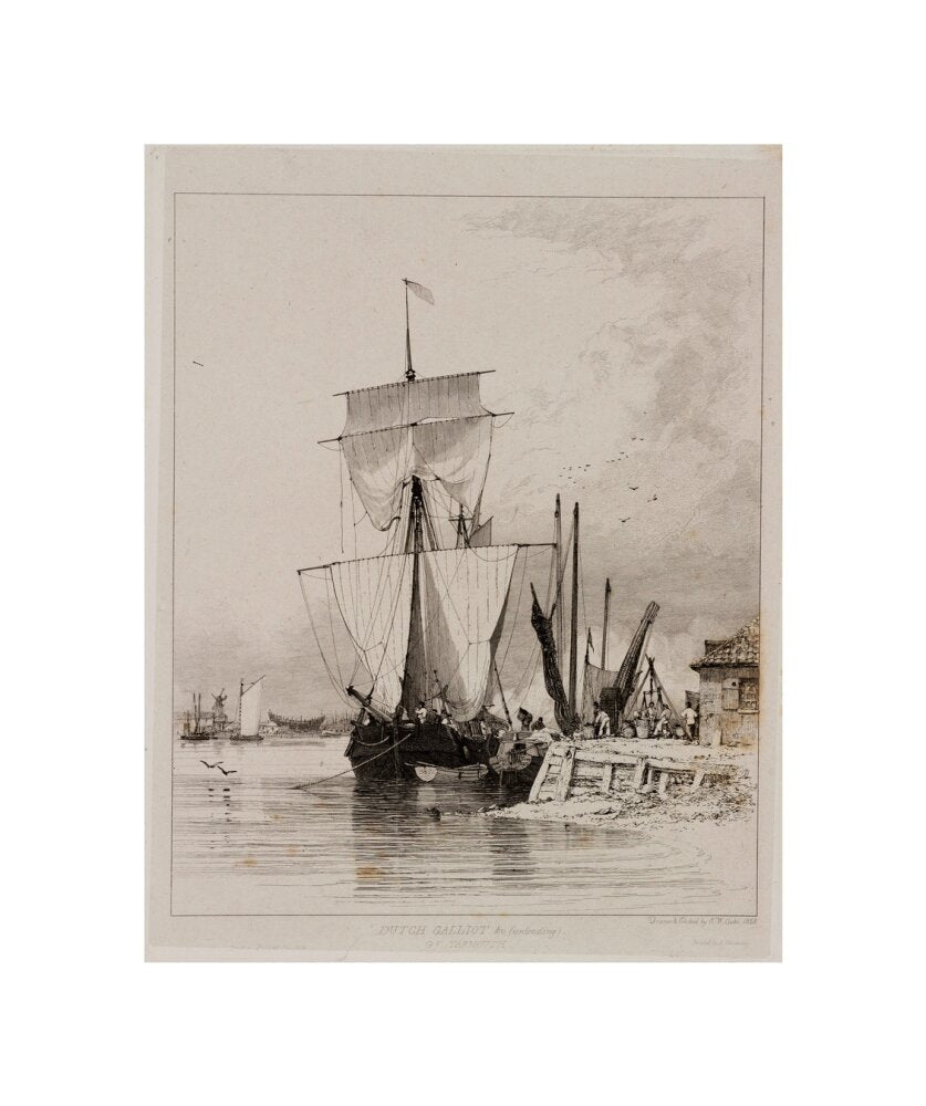 Dutch galliot unloading, Great Yarmouth, 1828. unstretched canvas small none Art Print - Science Museum Shop