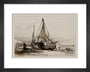 'Brighton Fishing Boats on the Beach', 1829. art print extra small black Art Print - Science Museum Shop