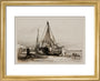 'Brighton Fishing Boats on the Beach', 1829. art print extra small gold Art Print - Science Museum Shop