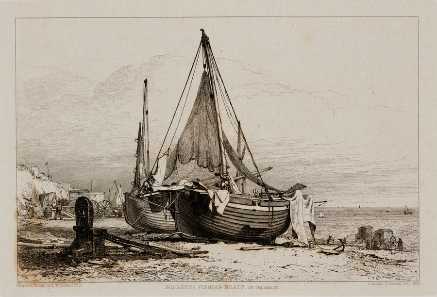 'Brighton Fishing Boats on the Beach', 1829. Art Print - Science Museum Shop