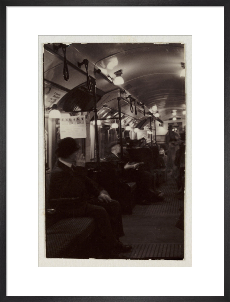Interior of an underground train carriage, London, c 1930. art print large black Art Print - Science Museum Shop