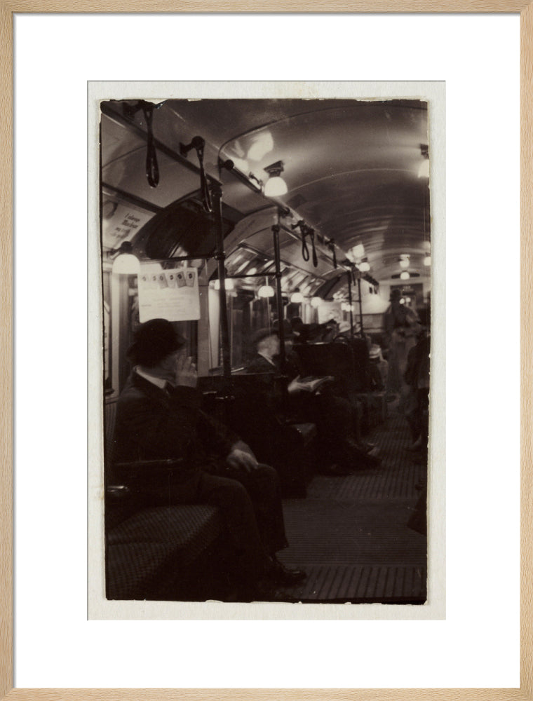 Interior of an underground train carriage, London, c 1930. art print large natural Art Print - Science Museum Shop