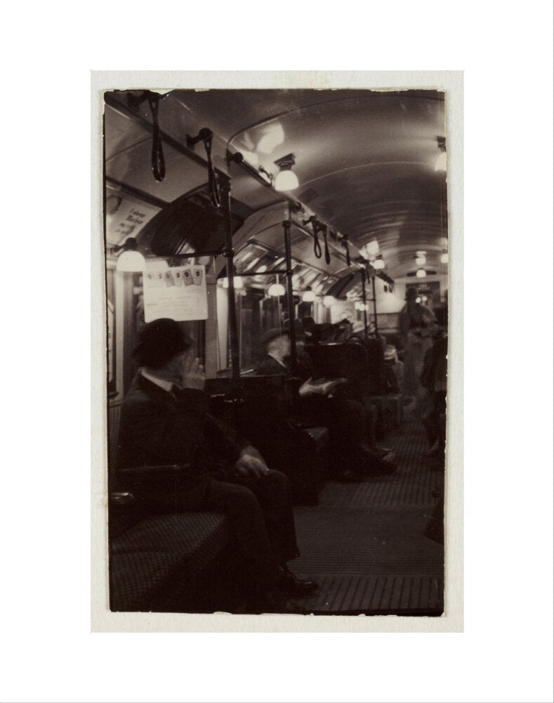 Interior of an underground train carriage, London, c 1930. art print extra small none Art Print - Science Museum Shop