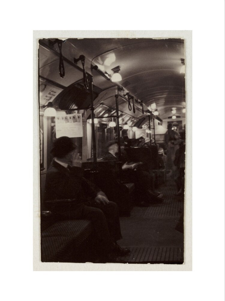 Interior of an underground train carriage, London, c 1930. art print small none Art Print - Science Museum Shop