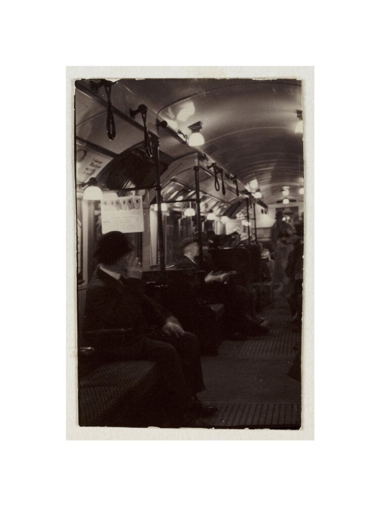 Interior of an underground train carriage, London, c 1930. unstretched canvas small none Art Print - Science Museum Shop