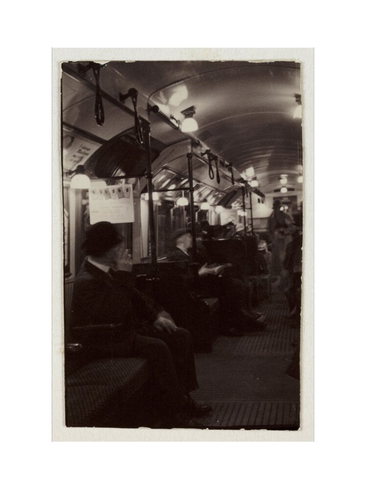 Interior of an underground train carriage, London, c 1930. art print extra large none Art Print - Science Museum Shop