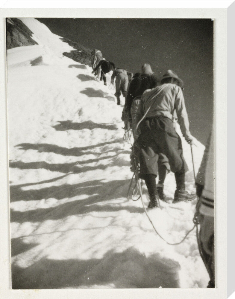 Mountain climbers, c 1925. stretched canvas extra large none Art Print - Science Museum Shop
