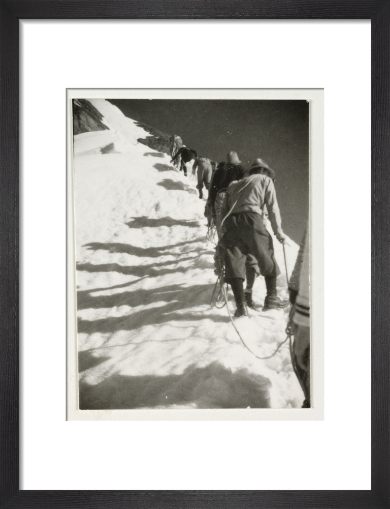 Mountain climbers, c 1925. art print small black Art Print - Science Museum Shop