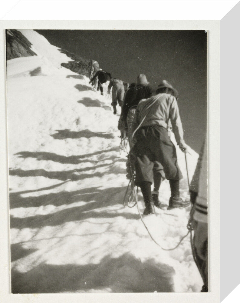 Mountain climbers, c 1925. stretched canvas small none Art Print - Science Museum Shop