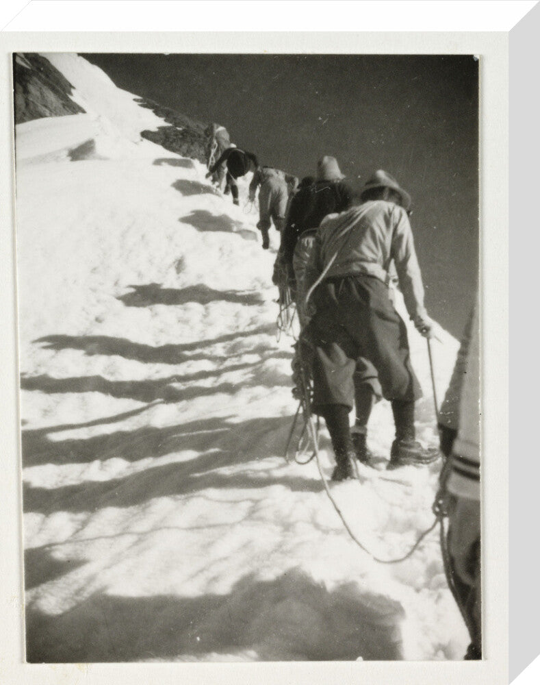 Mountain climbers, c 1925. stretched canvas medium none Art Print - Science Museum Shop