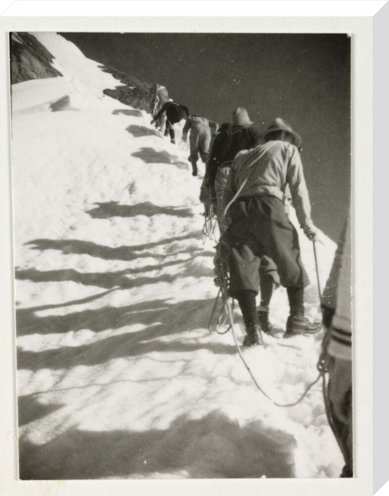 Mountain climbers, c 1925. stretched canvas large none Art Print - Science Museum Shop