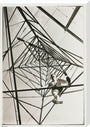 Man climbing a pylon, c 1930. stretched canvas extra large none Art Print - Science Museum Shop